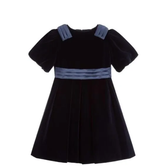 PATACHOU NAVY  VELVET DRESS