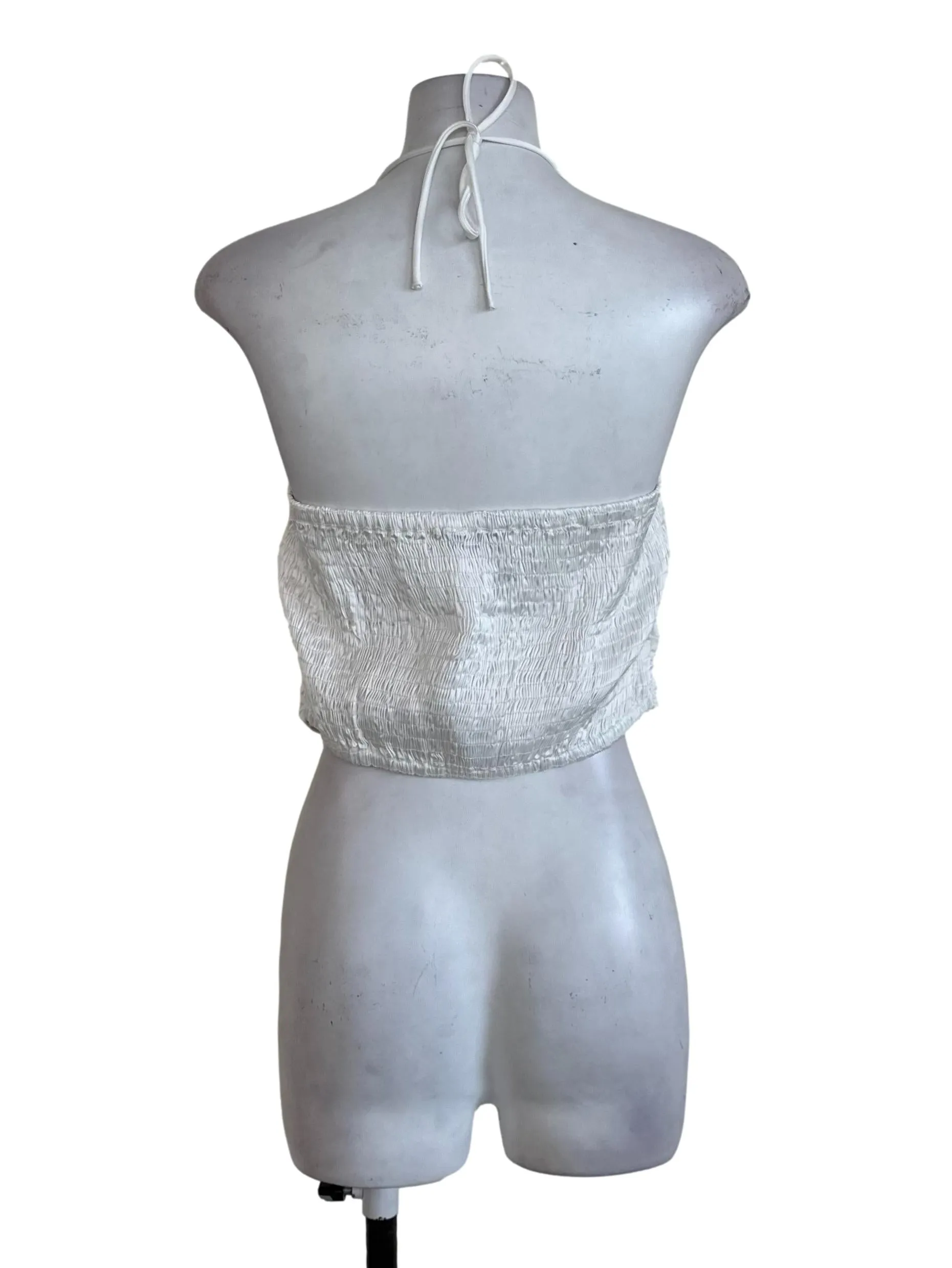 Pearl White Plain Satin Top