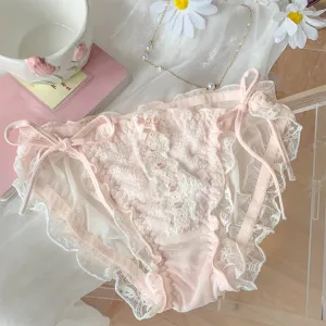 Pink Lace Up Panties  KF83995
