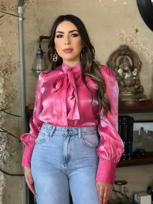 Pink Satin Top