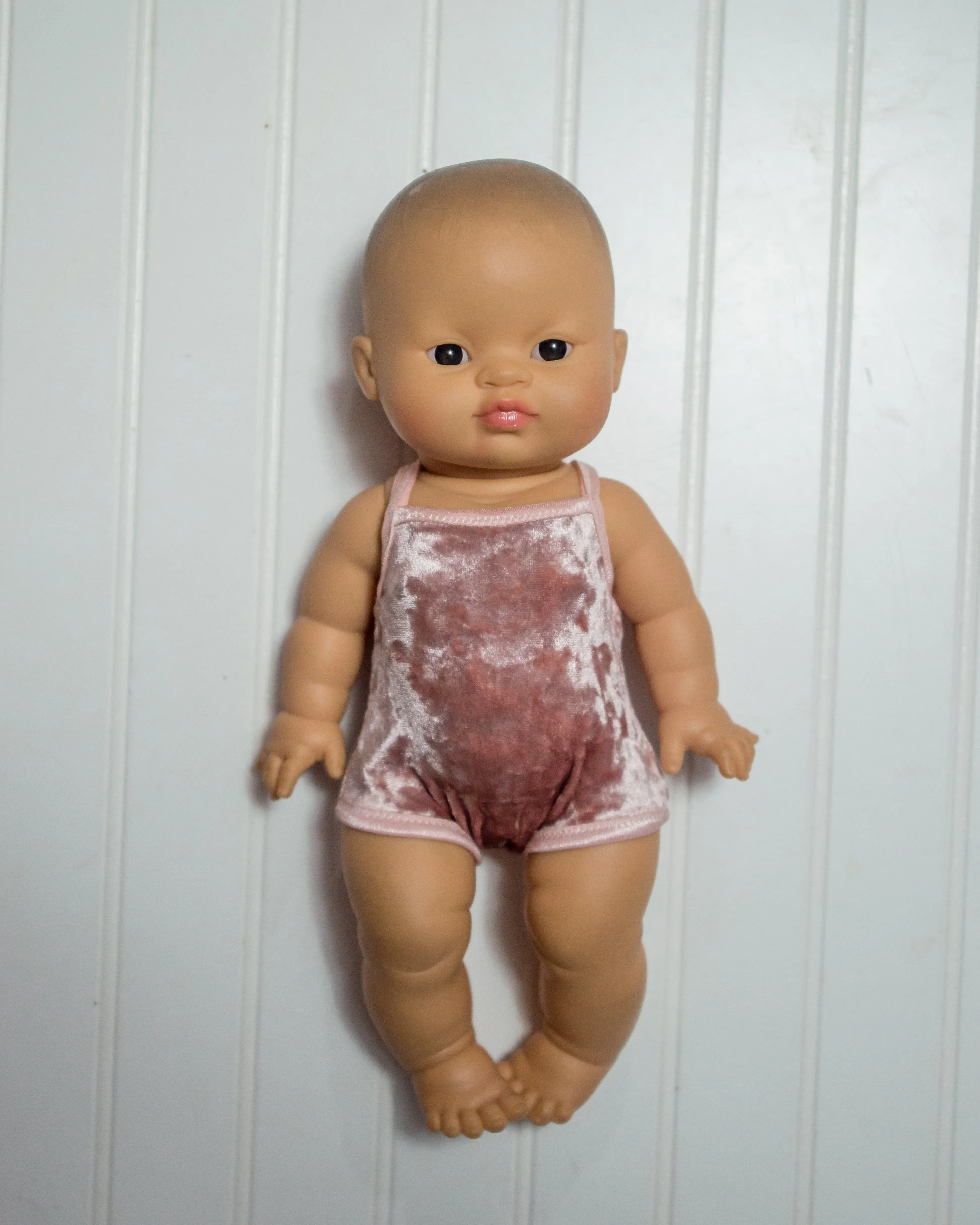 Pink velvet stretch leotard - Made to order