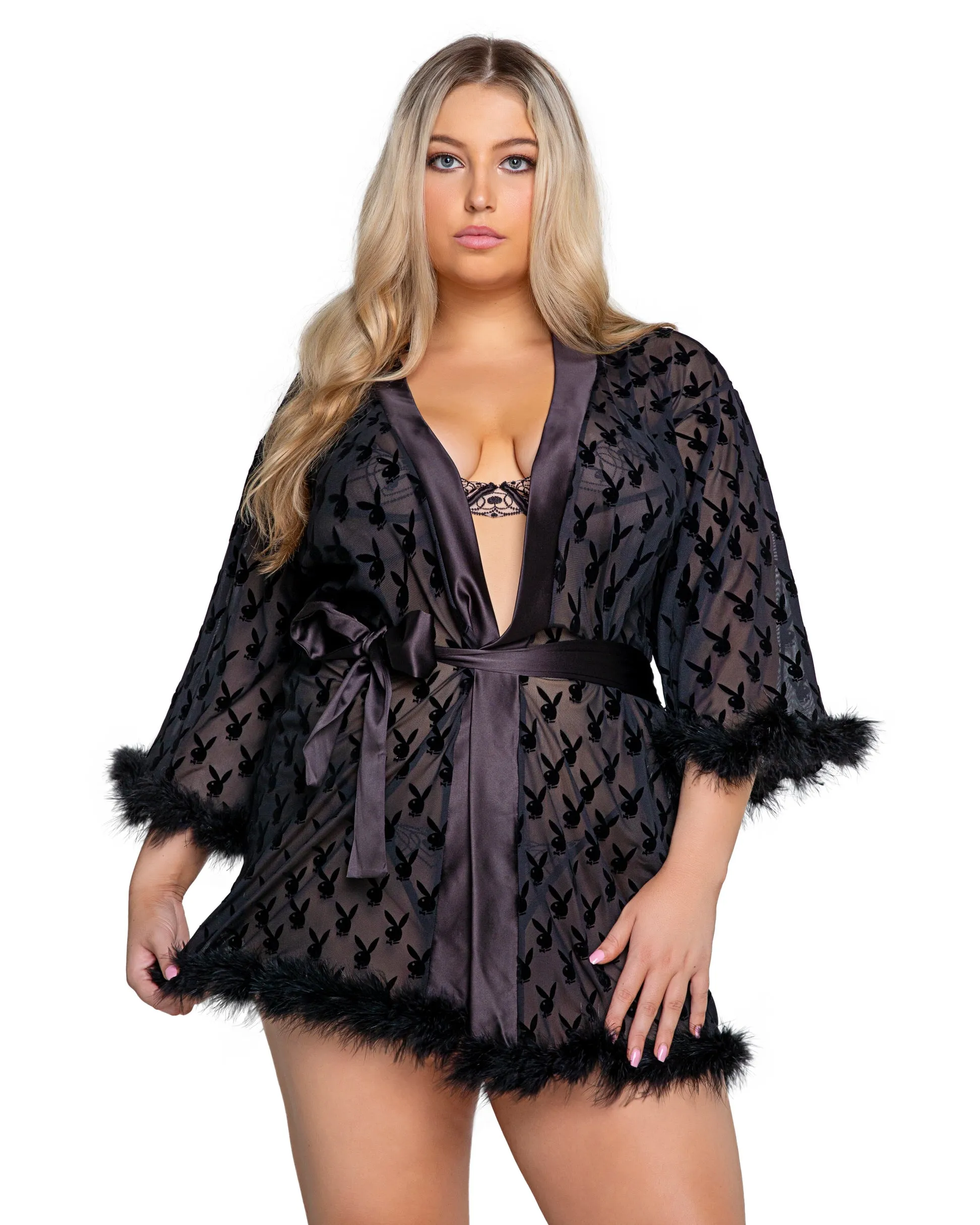 Playboy Bunny Noir Robe - PBLI104