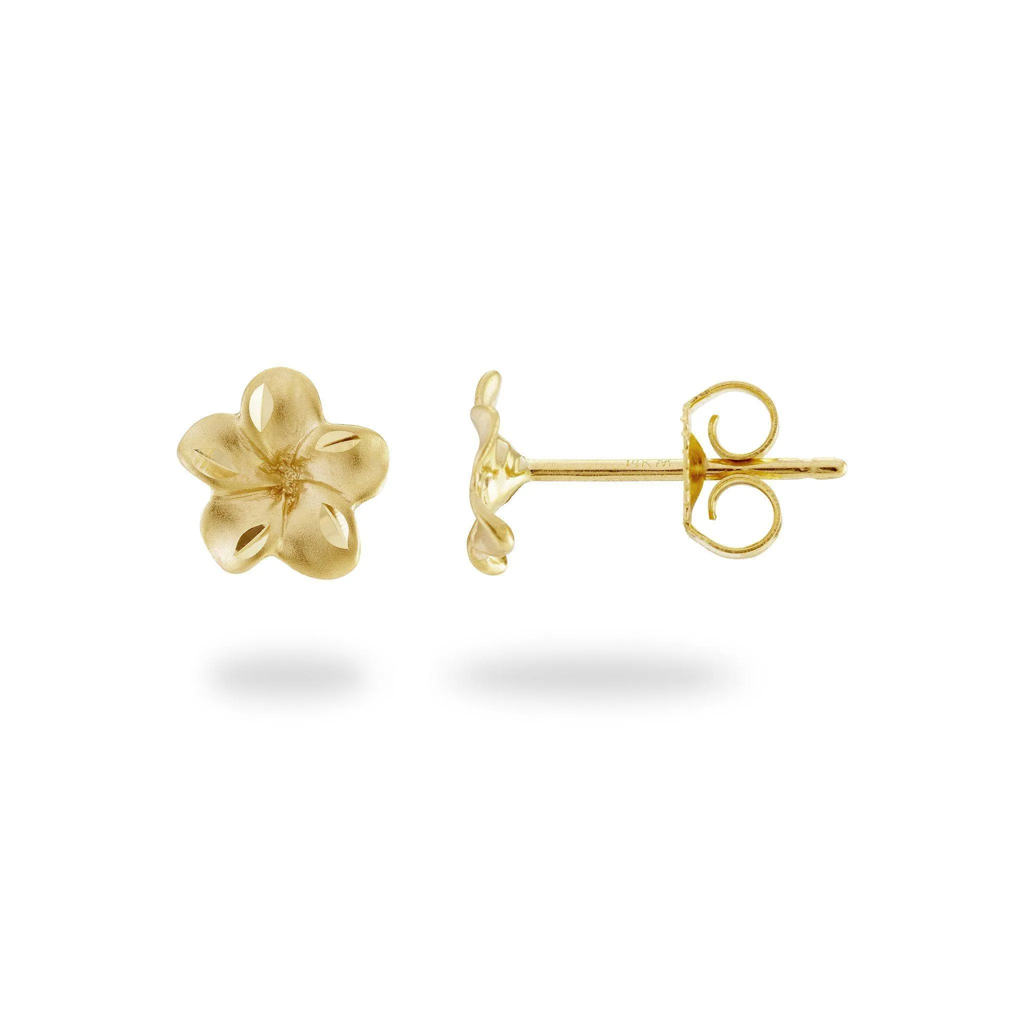 Plumeria Earrings in Gold - 7mm