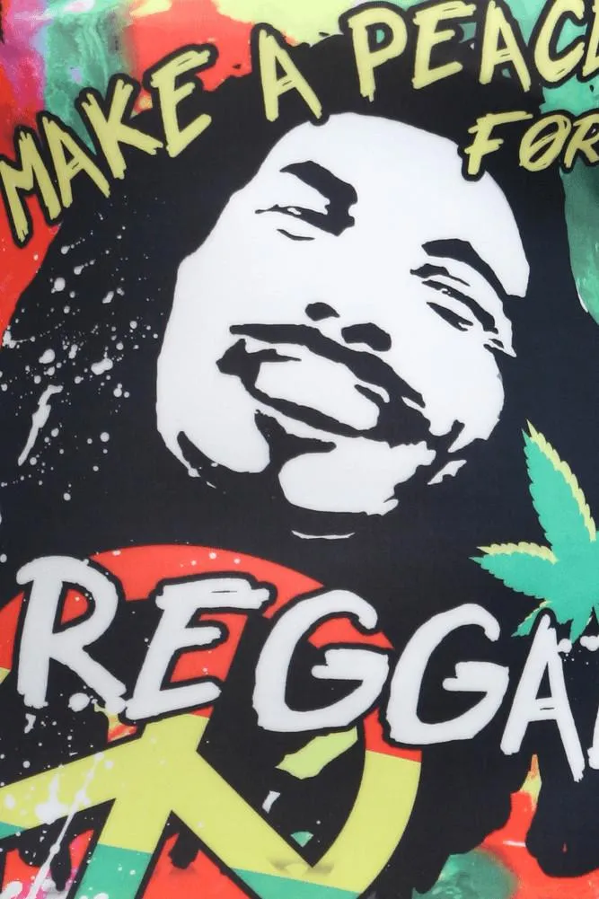 Plus Size For Peace Reggae Graphic Print Dress