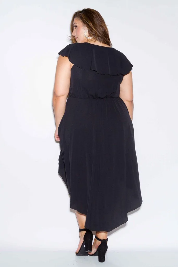 Plus Size Glam Ruffle High Low Dress