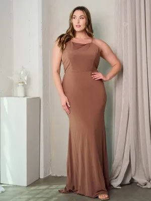 PLUS SIZE SLEEVELESS OPEN BACK BODYCON MAXI DRESS