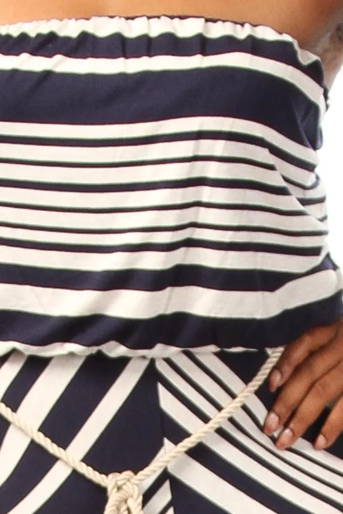 Plus Size Stripe High Low Tube Dress