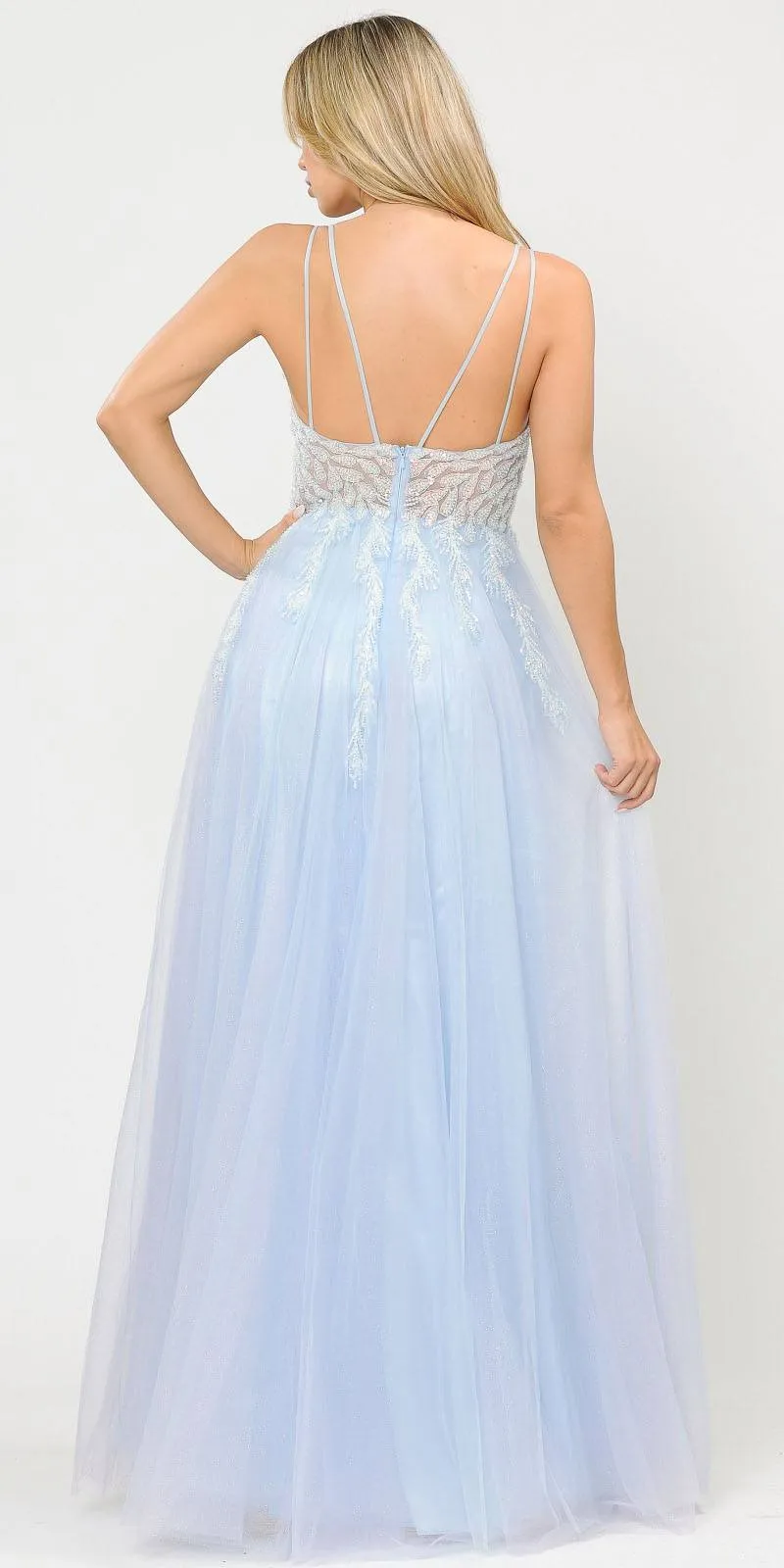 Poly USA 8718 Embellished Bodice Long Dress