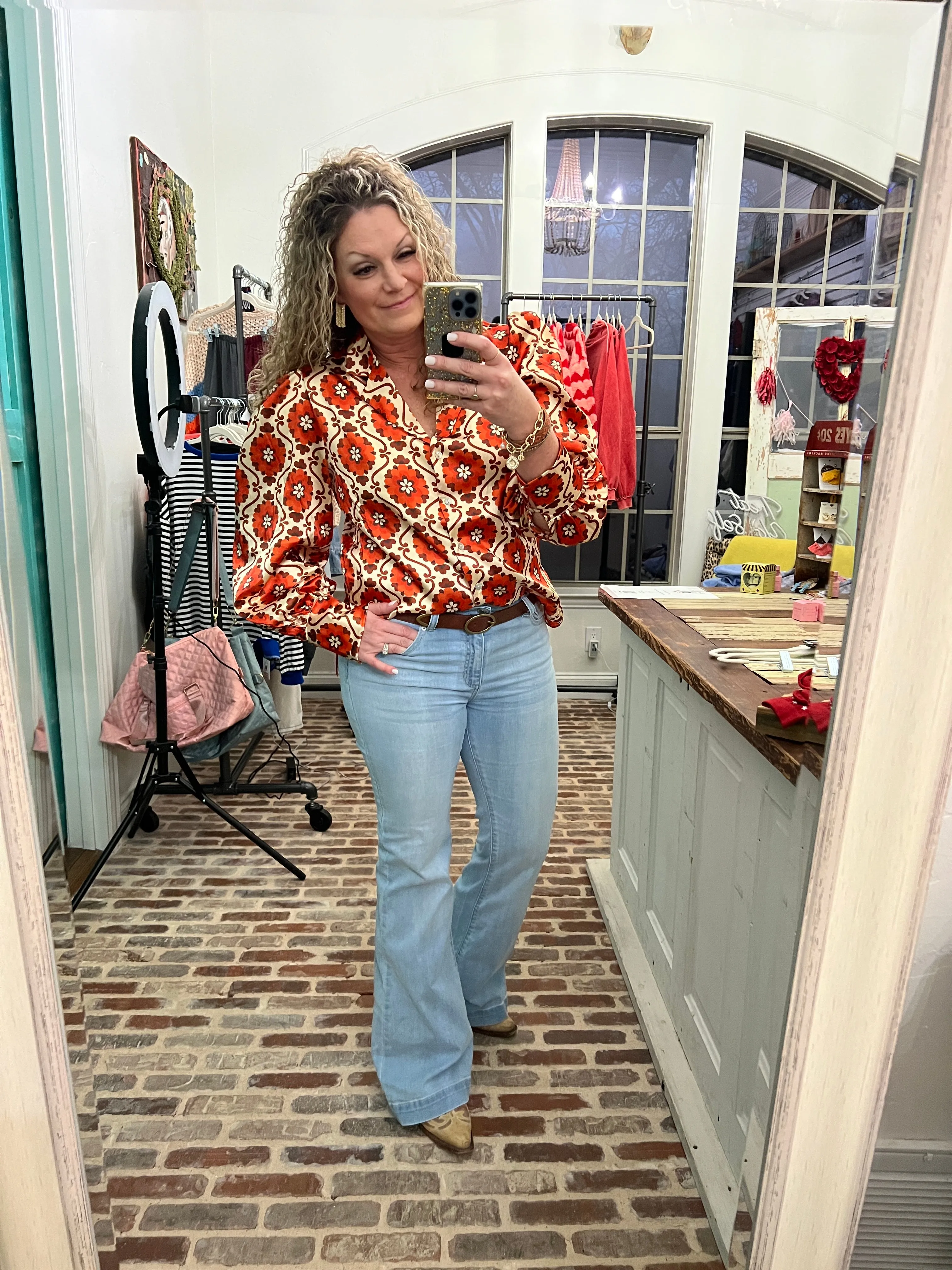 Poppies Pouf Sleeve Top