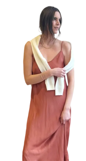 Poppy Slip Dress in Rust
