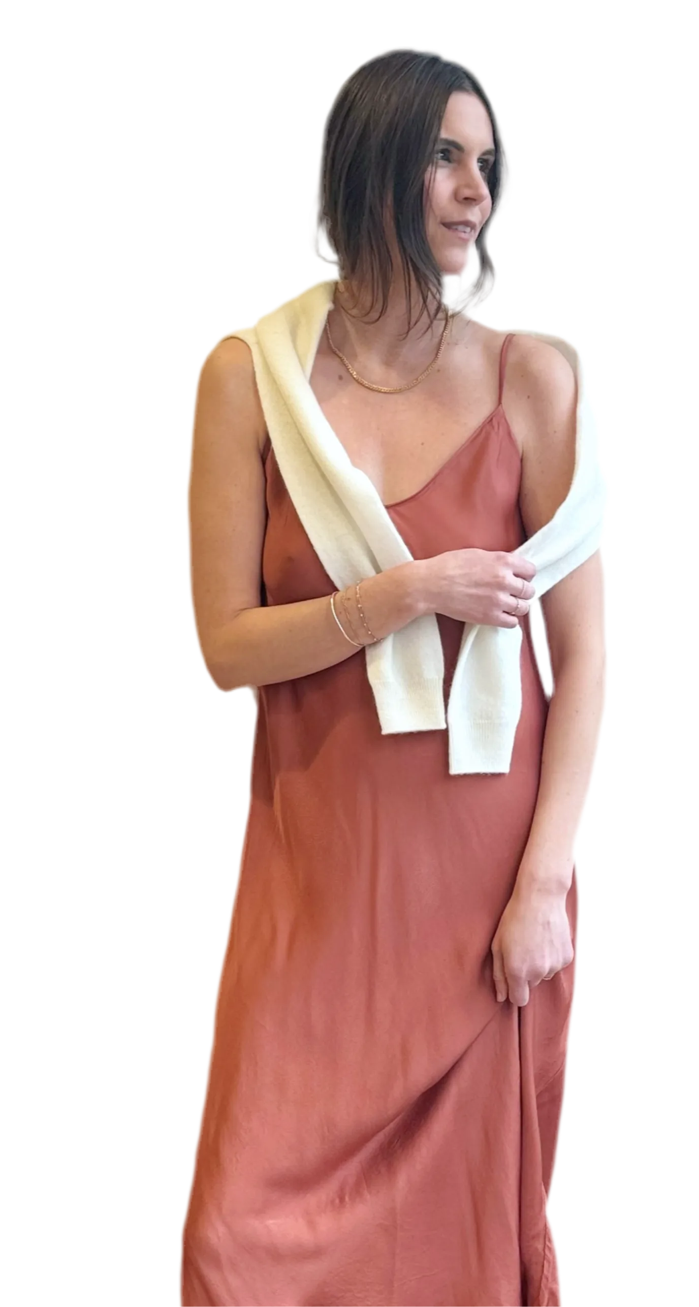 Poppy Slip Dress in Rust