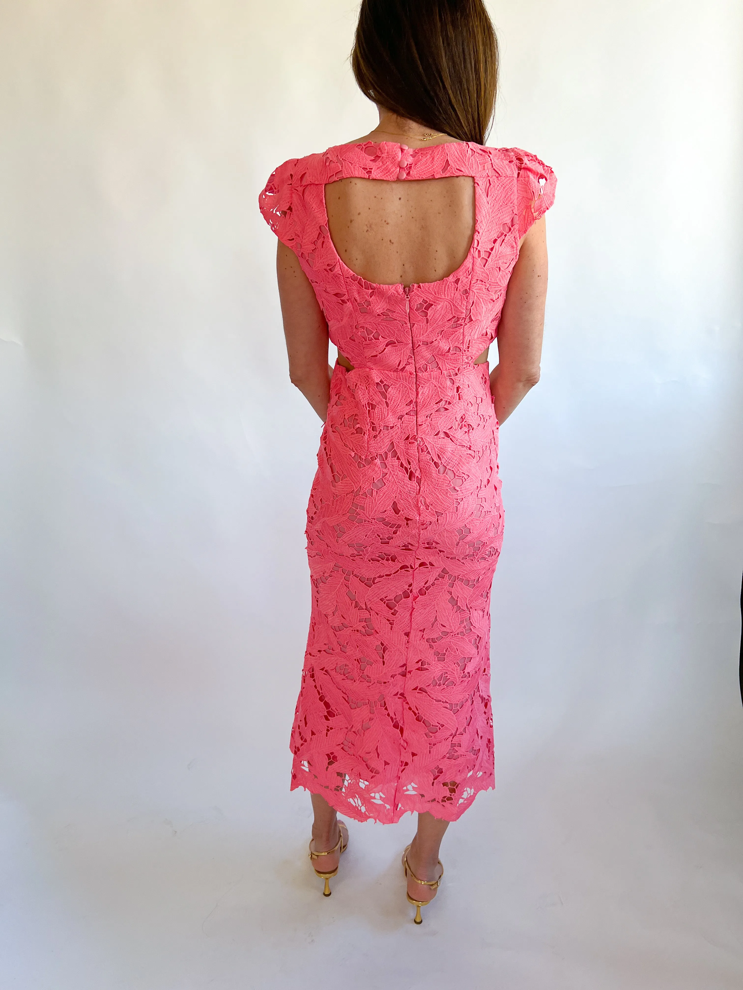 Portia 3D Lace Midi Dress