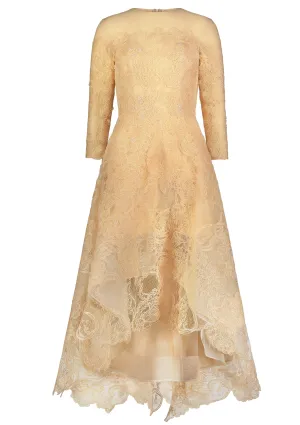 Powder • Exquisite lace high low dress