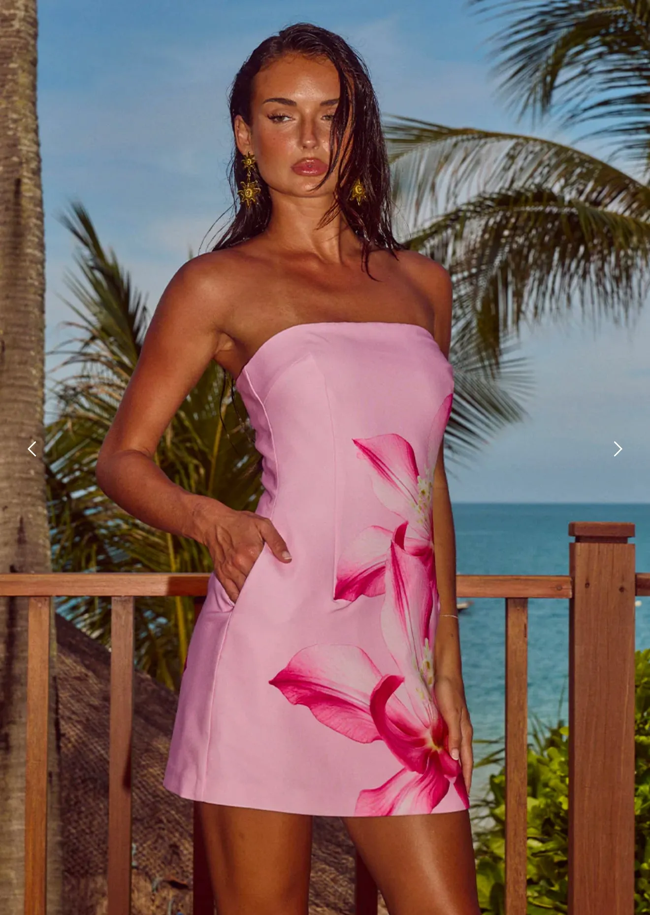 Primrose Mini Dress- Pink Flower