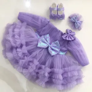 Princess Sequin Tulle Tutu Bow Dress