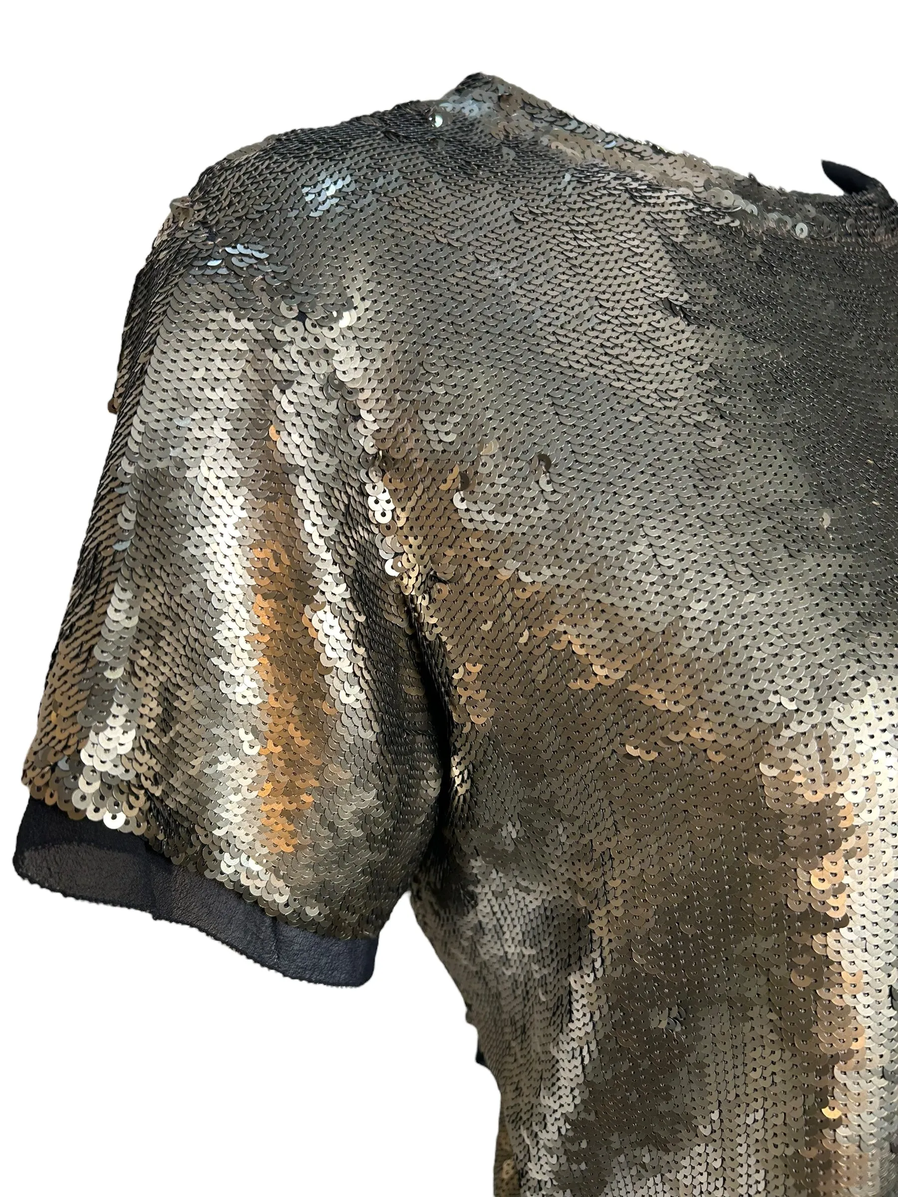 Proenza Schouler 2000s Gold Sequin Top on Silk