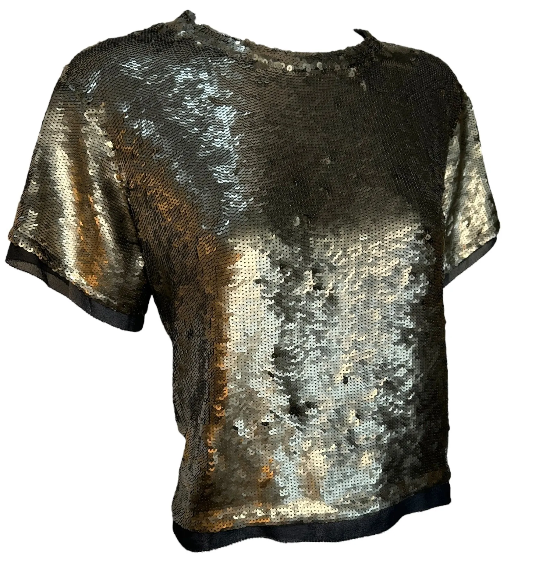 Proenza Schouler 2000s Gold Sequin Top on Silk