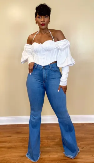 PUFF SLEEVE CORSET TOP