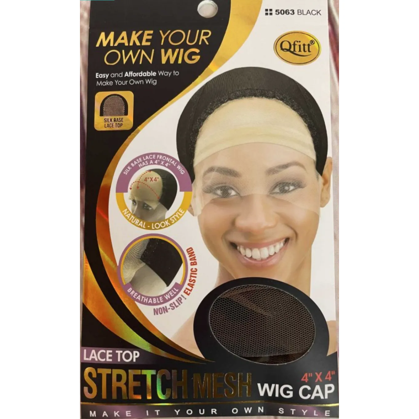 Qfitt Lace Top Stretch Mesh Wig Cap 4" x 4"