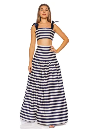 Quinn Striped Tie Shoulder Crop Top
