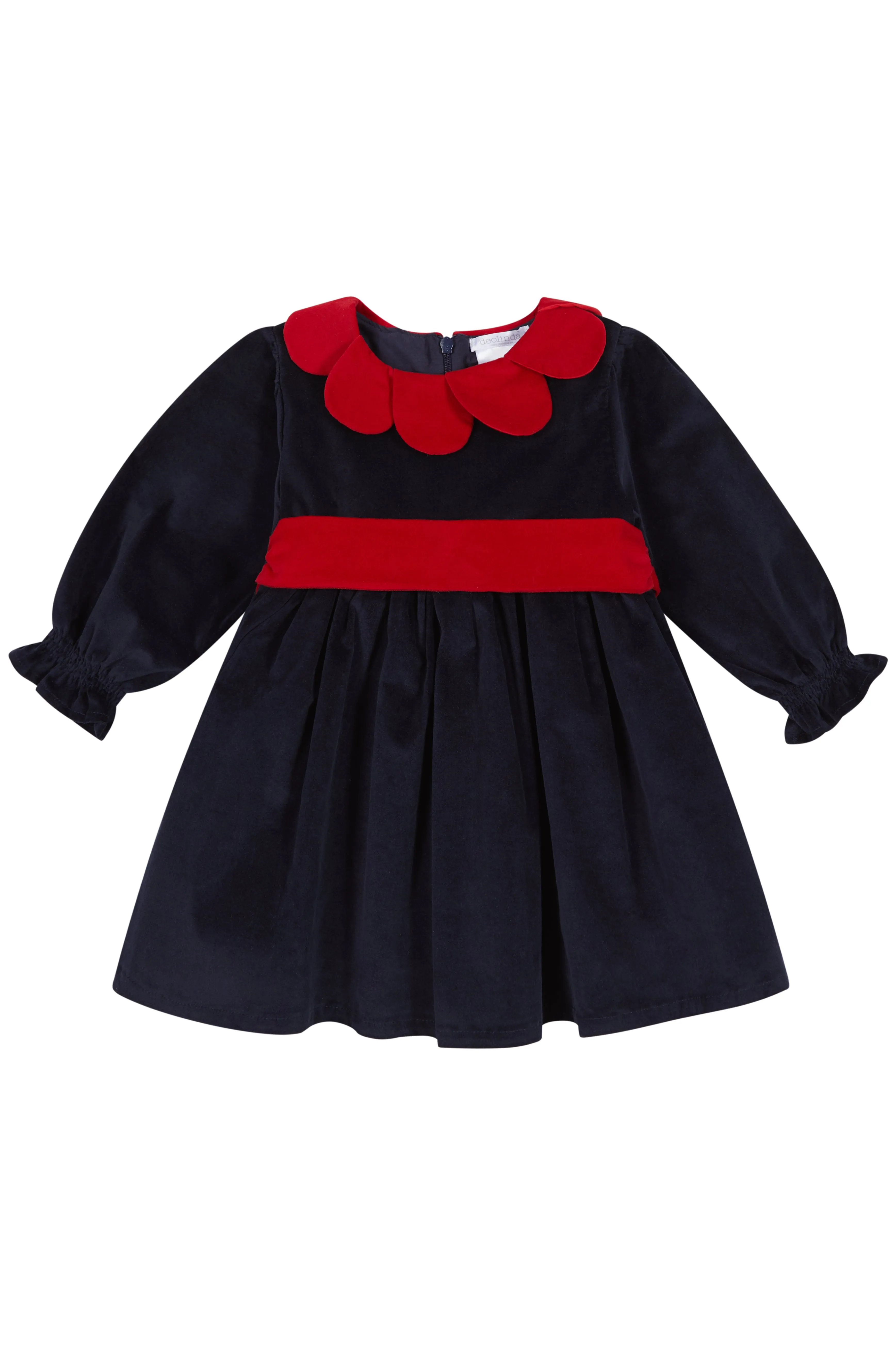 "Catalina" Navy & Red Velvet Dress