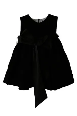 "Minerva" Black Velvet Dress