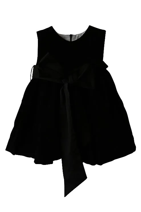 "Minerva" Black Velvet Dress