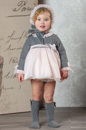 "Violette" Grey & Pink Tulle Dress Set