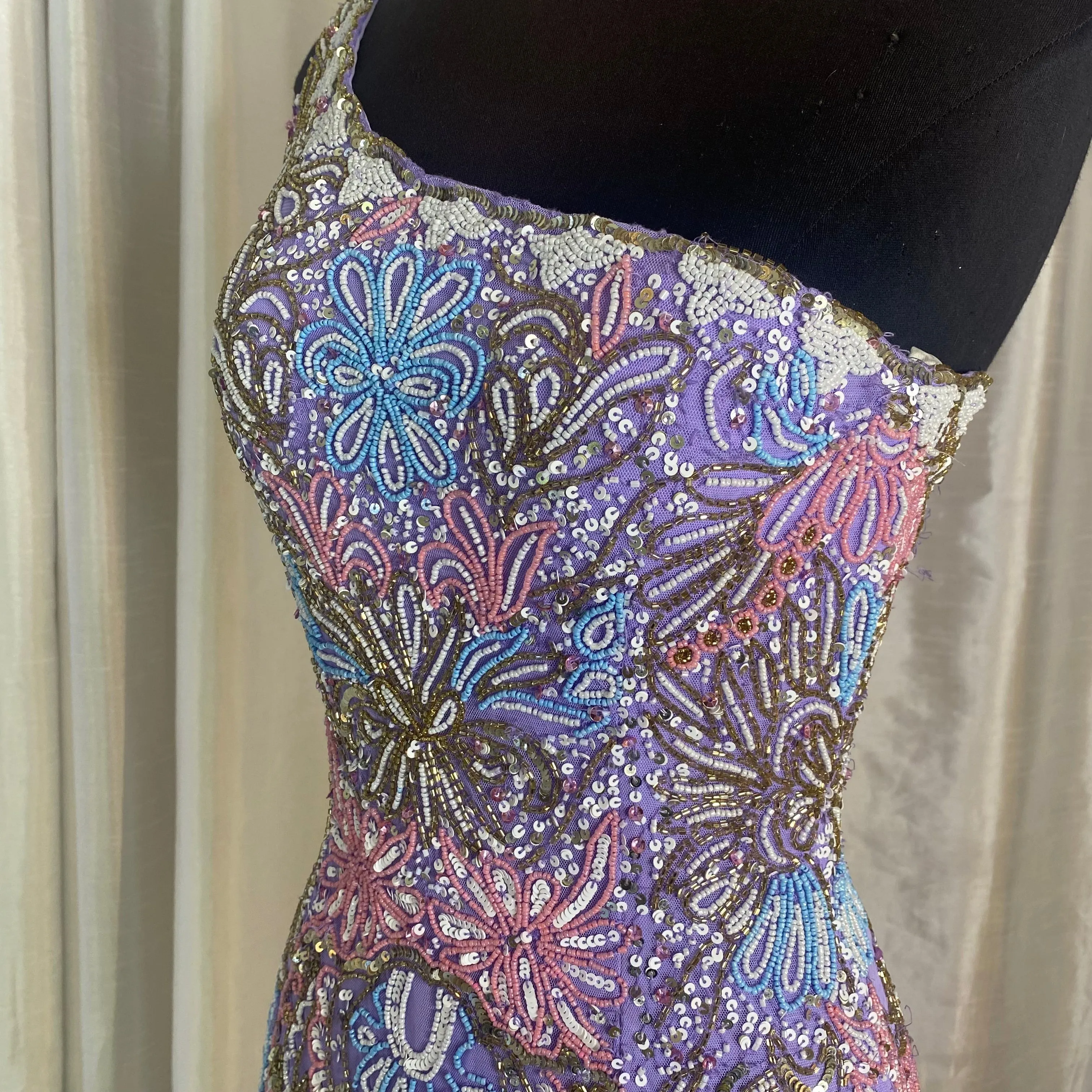 RACHEL ALLAN Style 70383 Long Gown Lilac Multicolor Size 0