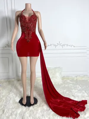 Radiant Red Cut Charm Mini Dress