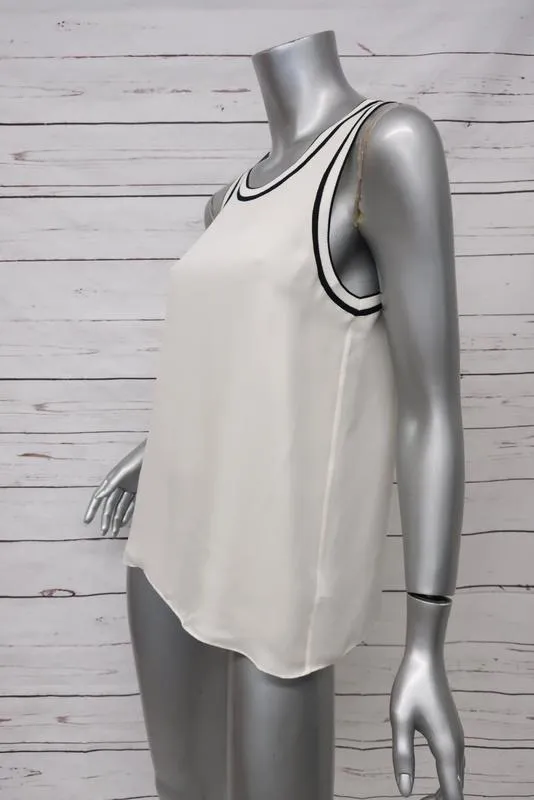 Rag & Bone Top Dana Vanilla Silk Size Small Sleeveless Split-Back Blouse NEW
