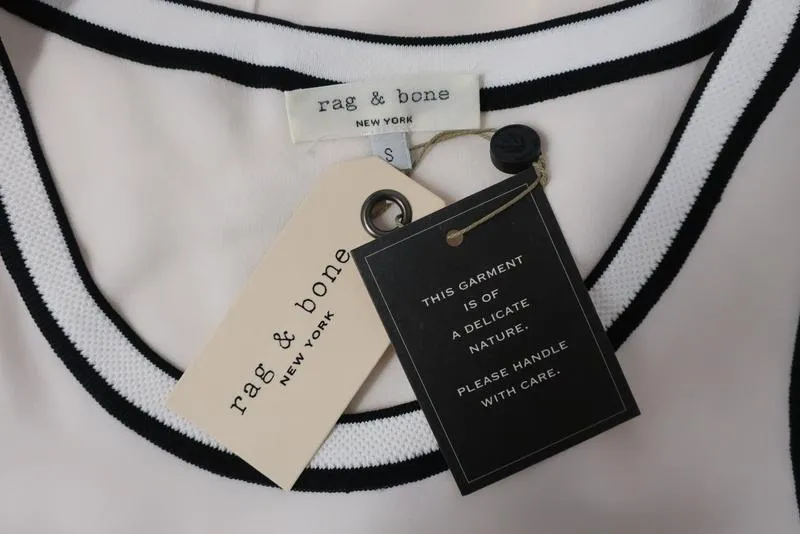Rag & Bone Top Dana Vanilla Silk Size Small Sleeveless Split-Back Blouse NEW