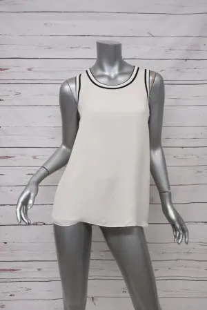 Rag & Bone Top Dana Vanilla Silk Size Small Sleeveless Split-Back Blouse NEW