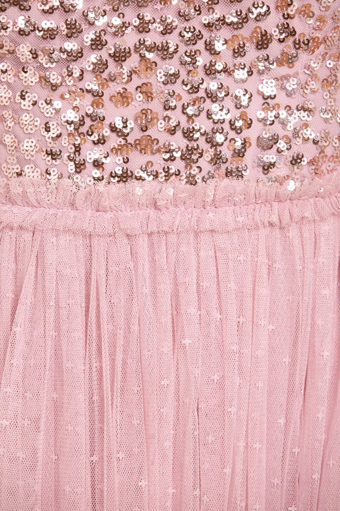 Raindrop Bodice One-Shoulder Ankle Gown