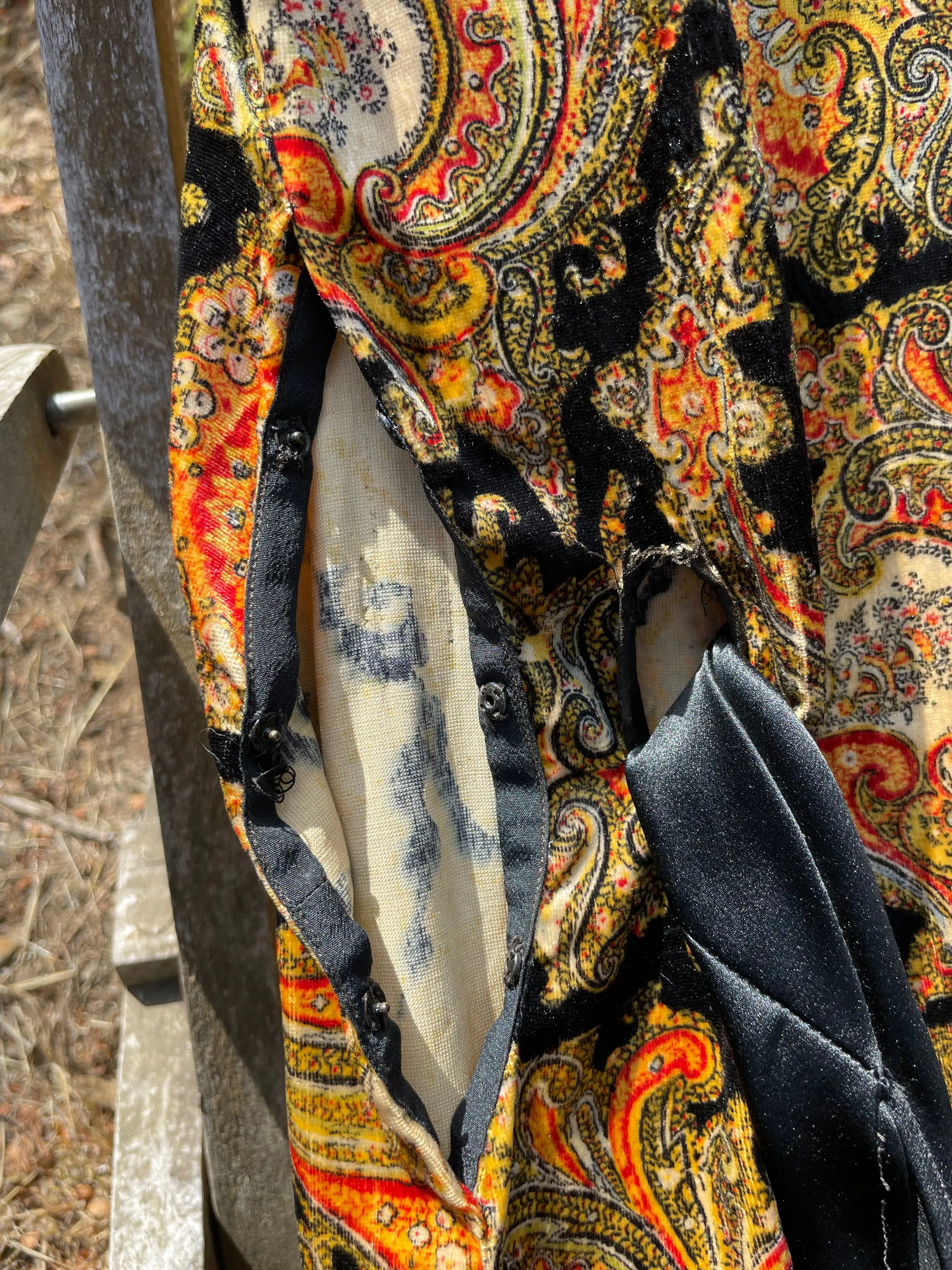 Rare 1920s Fringe Paisley Velvet Dress