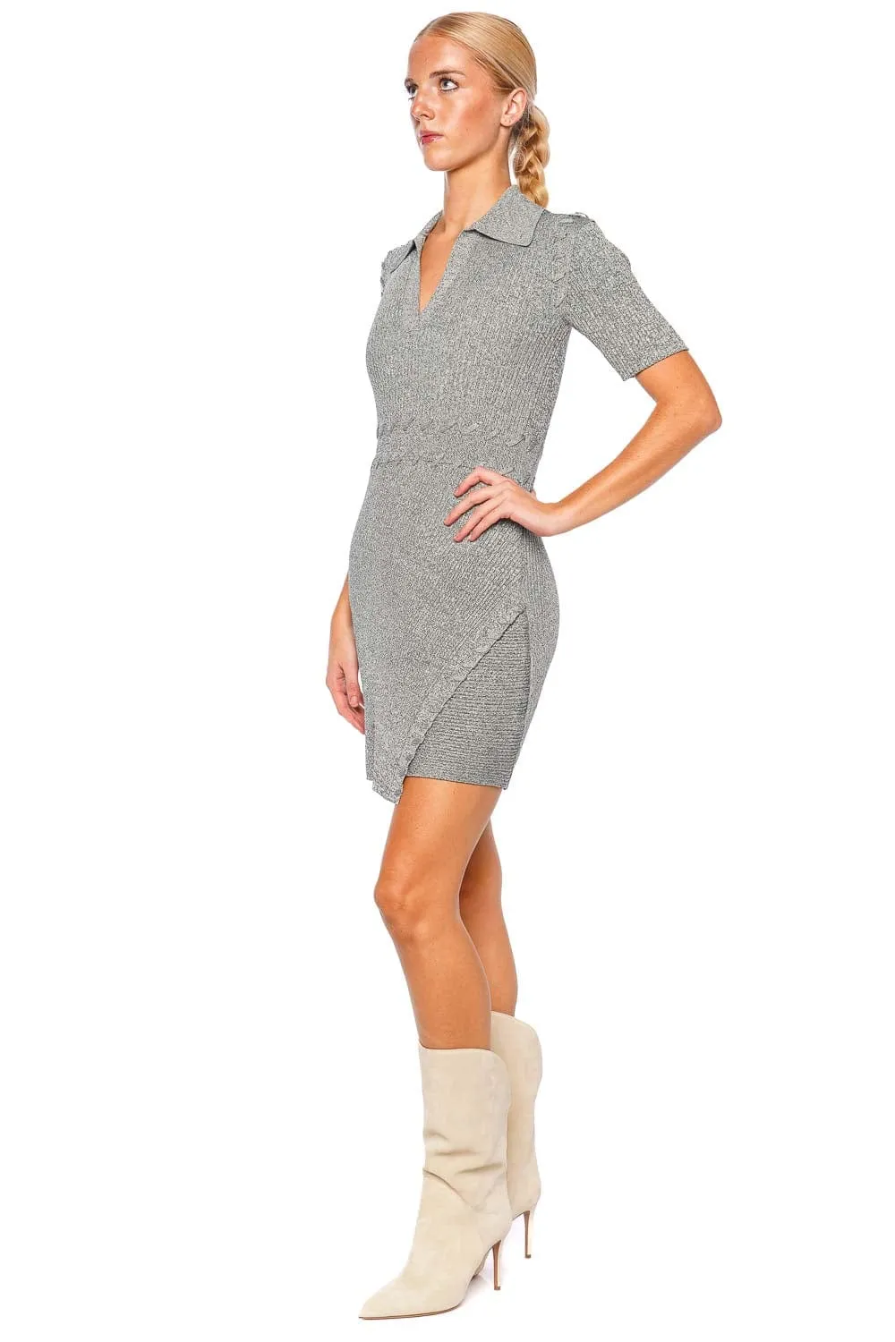 Ravan Polo Marl Knit Mini Dress