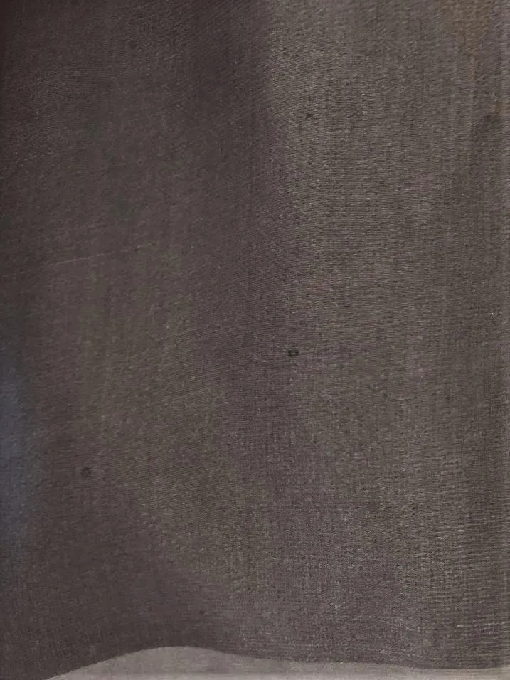 Rebecca Taylor Top Dark Gray Silk Size 6 Y-Neck Ruffle-Detail Tank