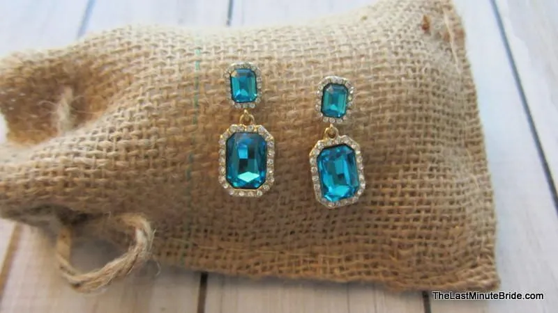 Rectangle Cushion Cut Dangle Earrings (more colors)