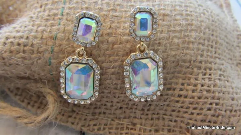 Rectangle Cushion Cut Dangle Earrings (more colors)