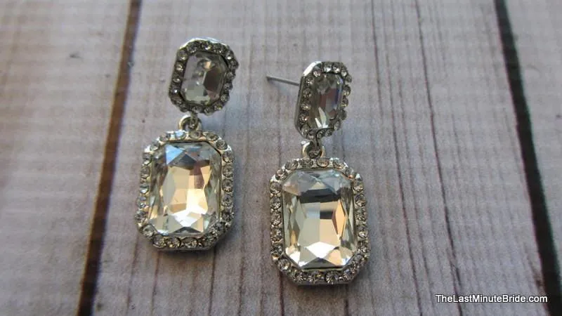 Rectangle Cushion Cut Dangle Earrings (more colors)