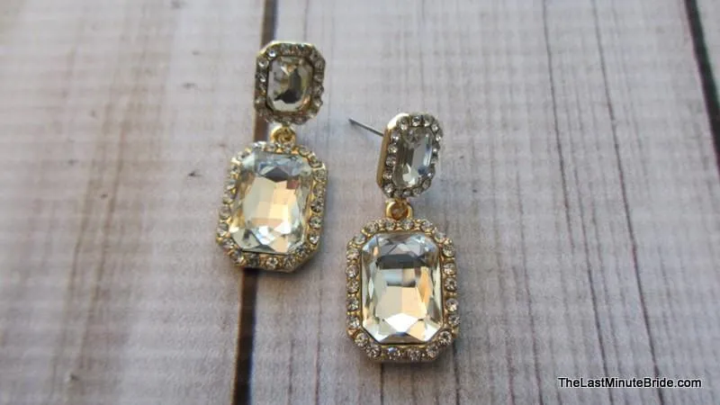 Rectangle Cushion Cut Dangle Earrings (more colors)
