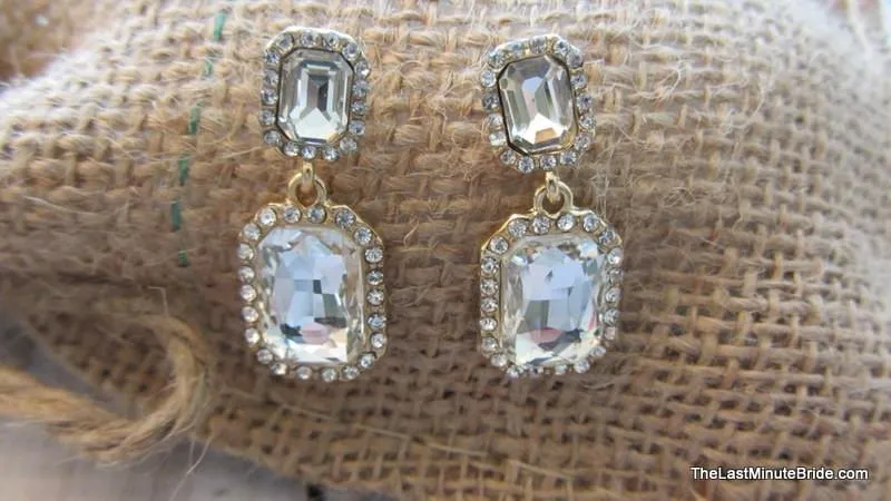 Rectangle Cushion Cut Dangle Earrings (more colors)