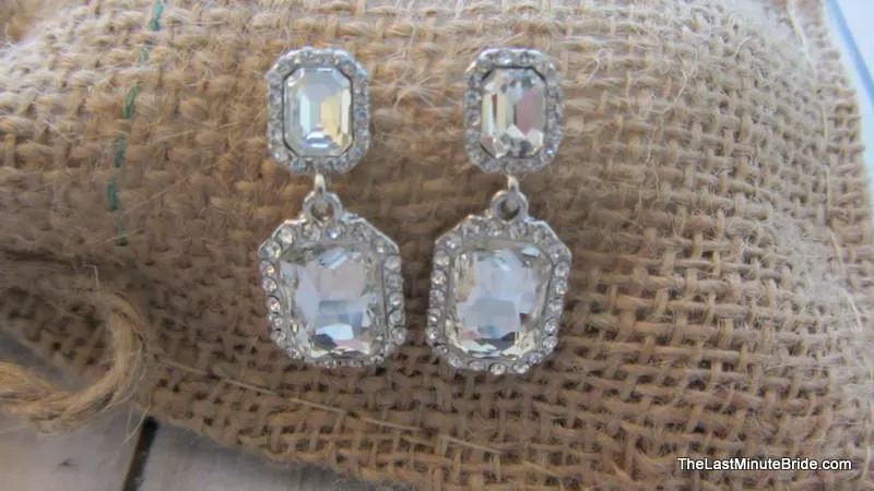 Rectangle Cushion Cut Dangle Earrings (more colors)