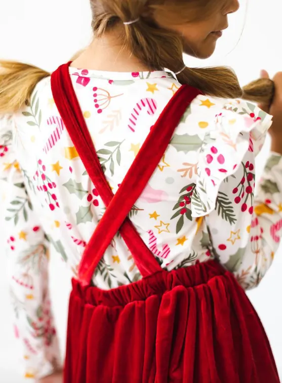Red Velvet Pinafore • size 2t