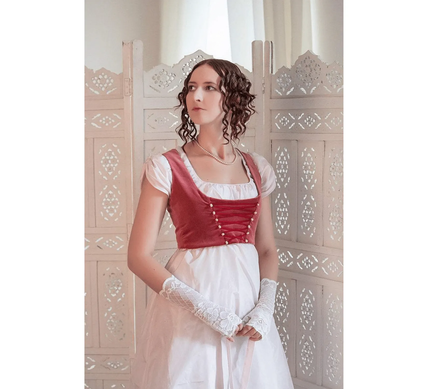 Regency historical Jane Austen inspired pink silk gown