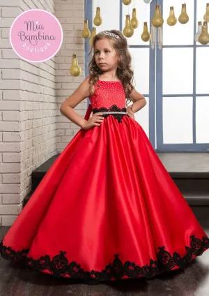 Reno - Girls Red and Black Christmas Dress