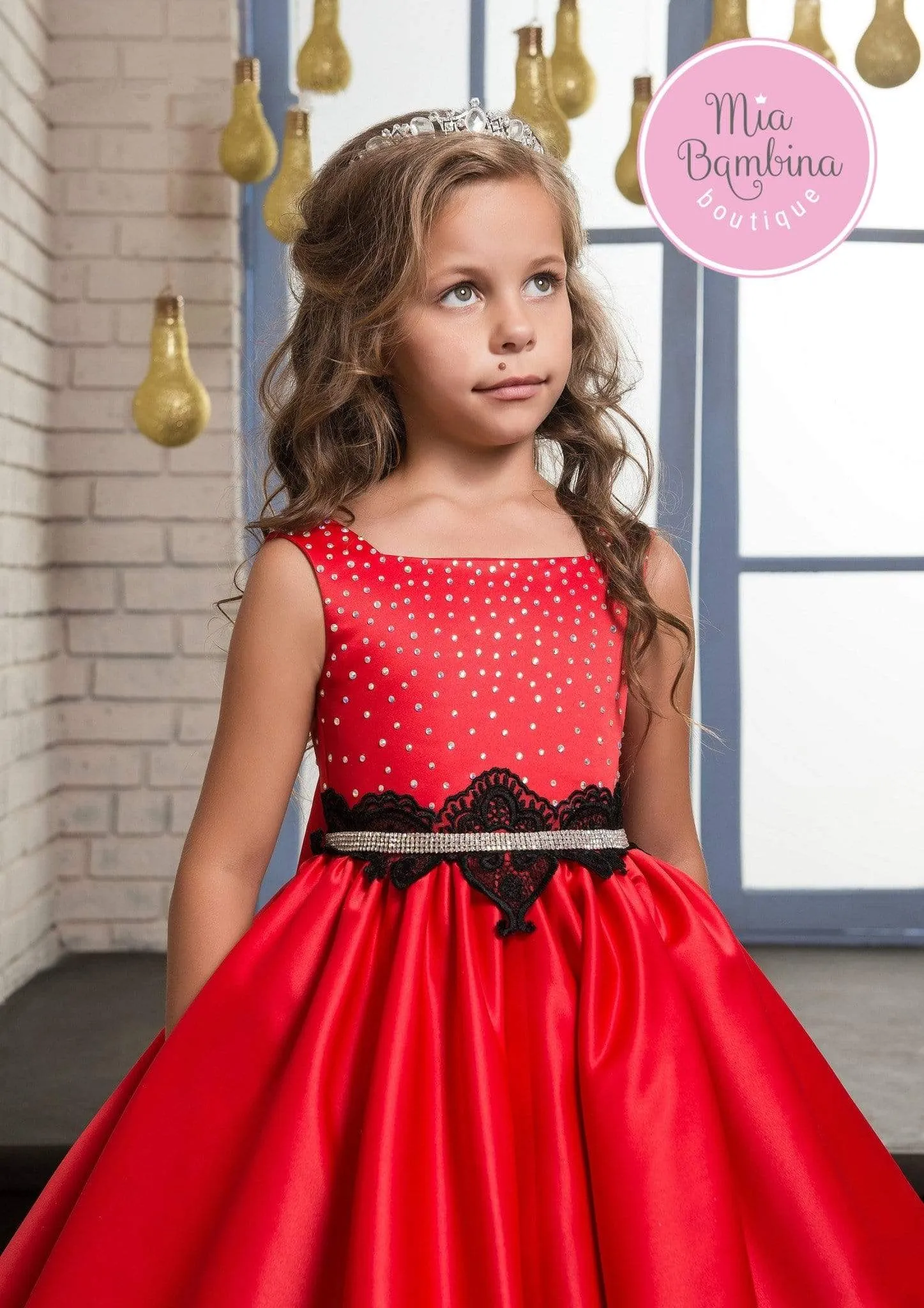 Reno - Girls Red and Black Christmas Dress