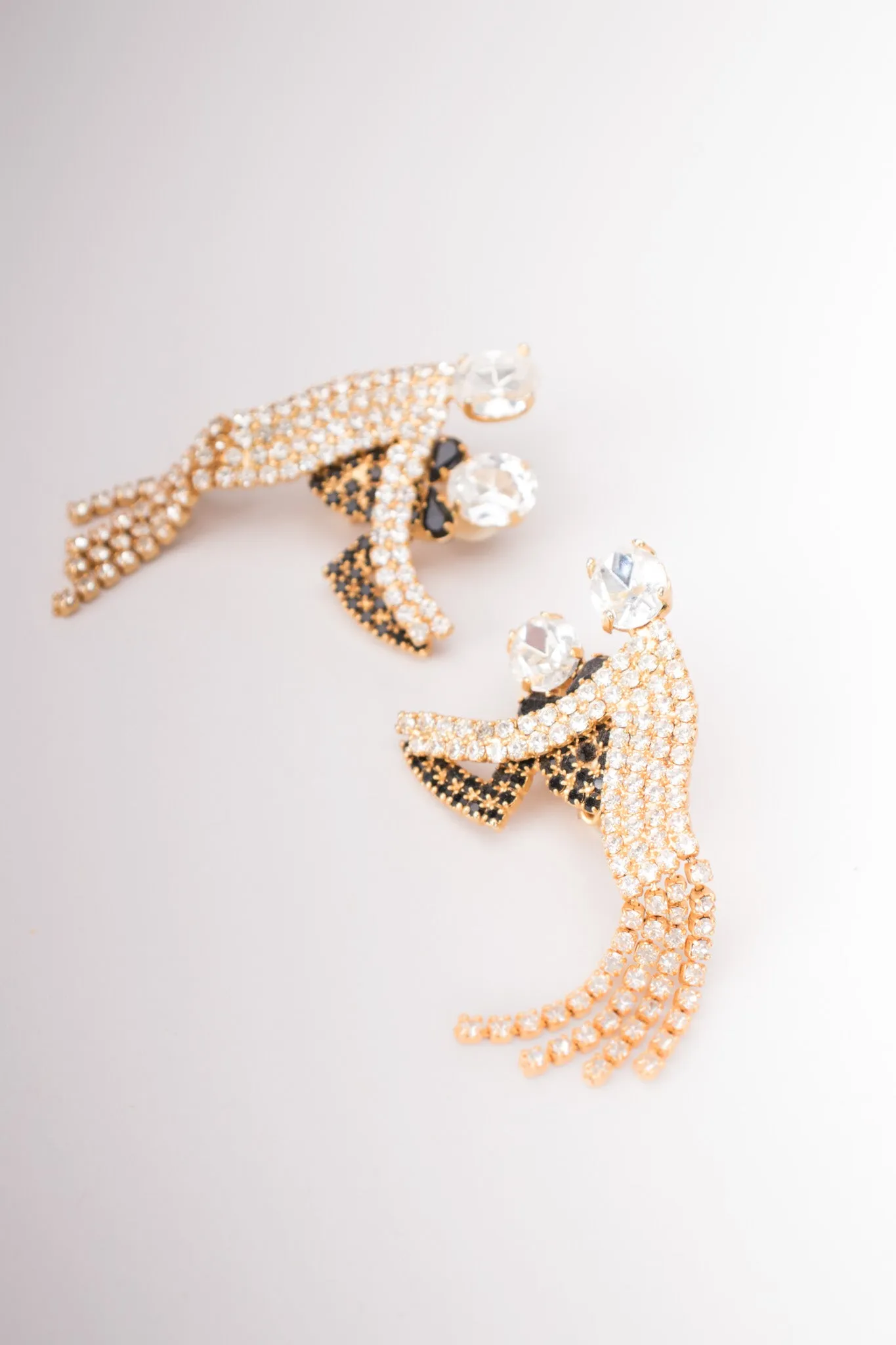 Rhinestone Dancing Couple Earrings
