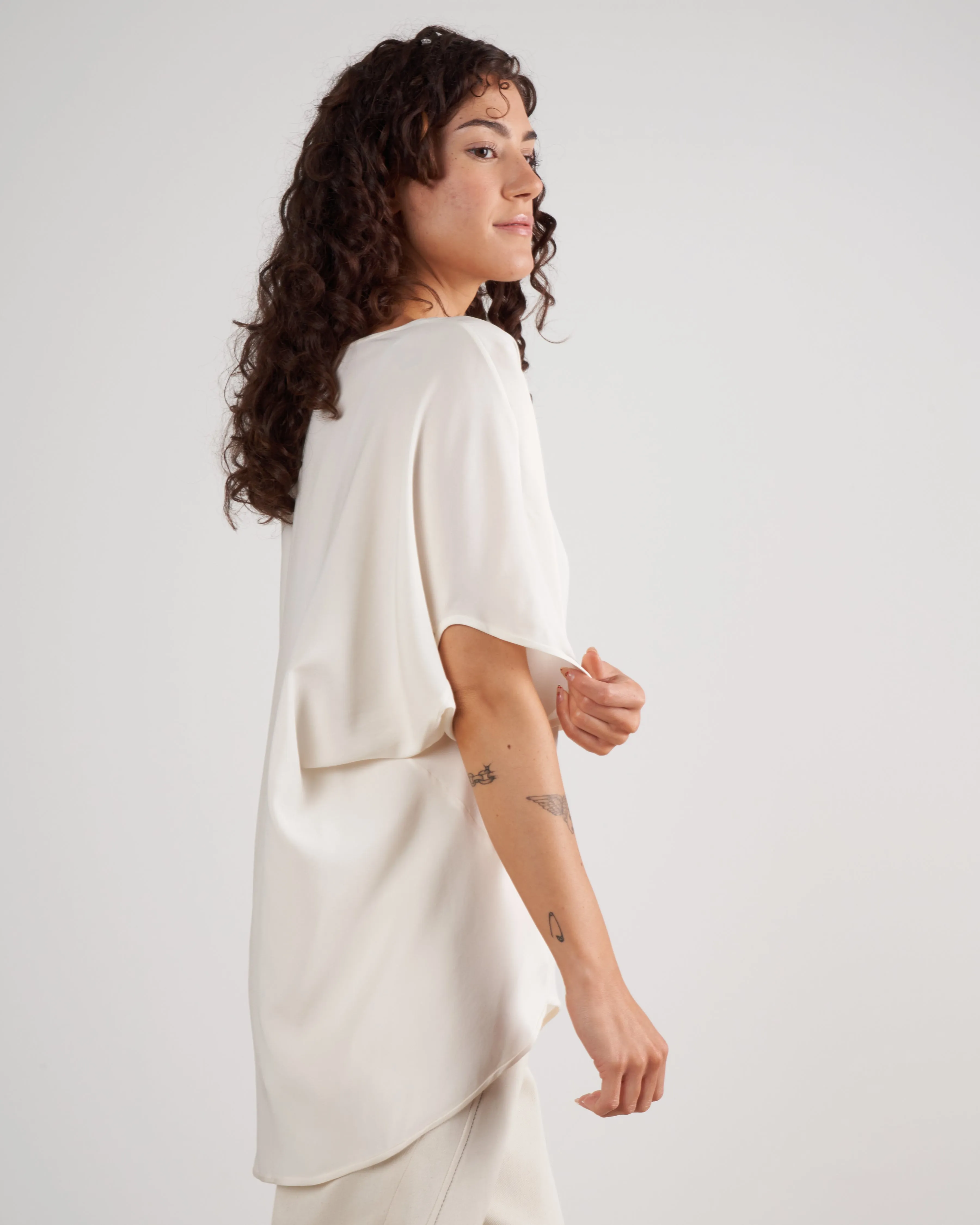 rio top - white silk charmeuse