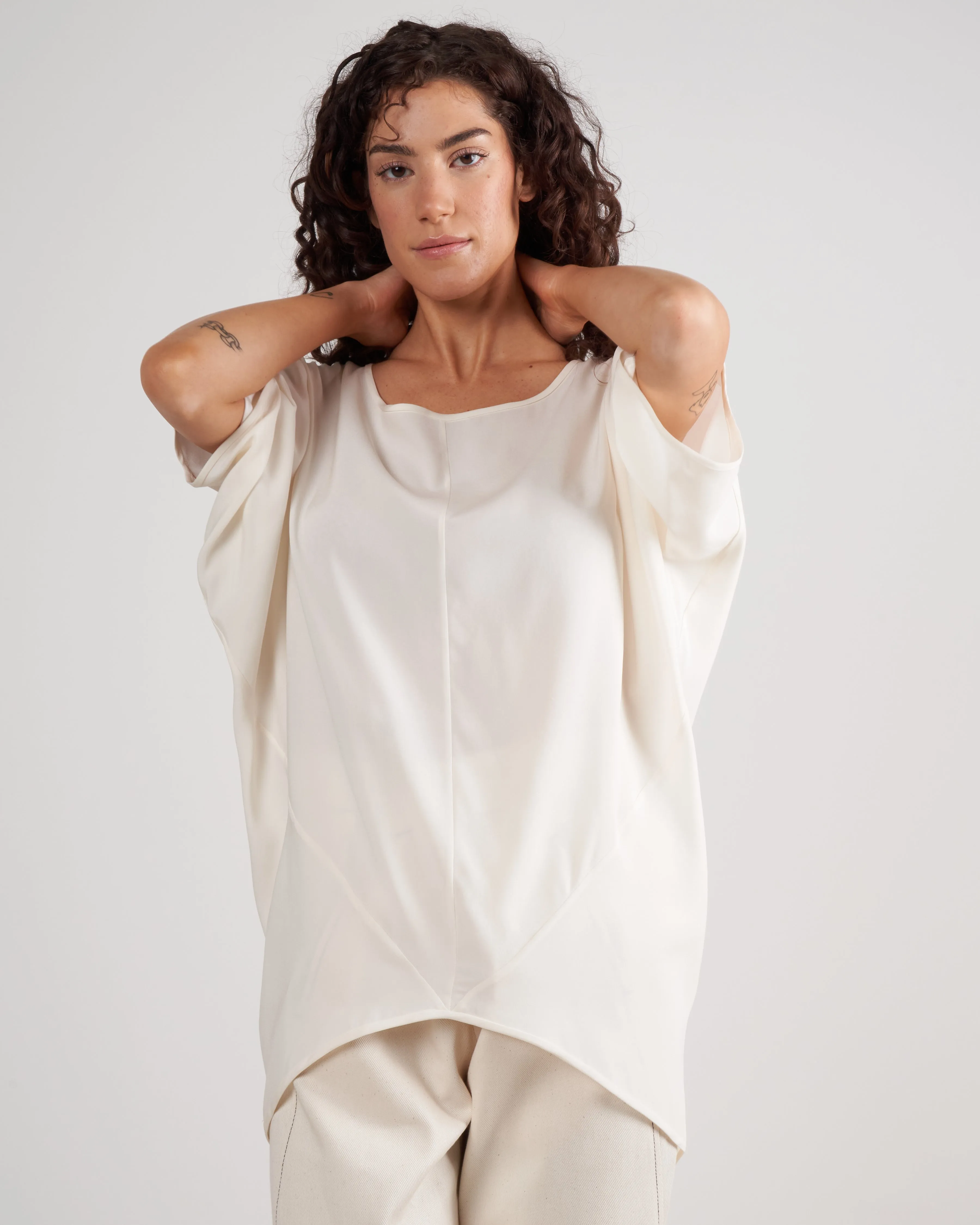 rio top - white silk charmeuse
